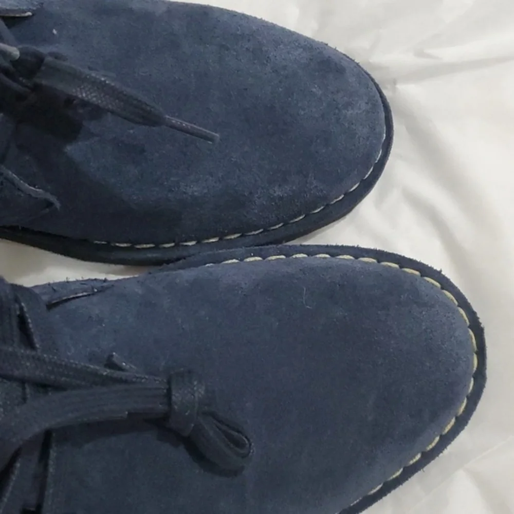 Polo Ralph Lauren navy Blue suede Talan Chukka lace up oxford boots size 8.5 new
